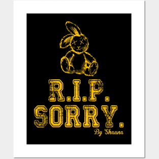 R.I.P. Sorry by Shauna - Rabbit Posters and Art